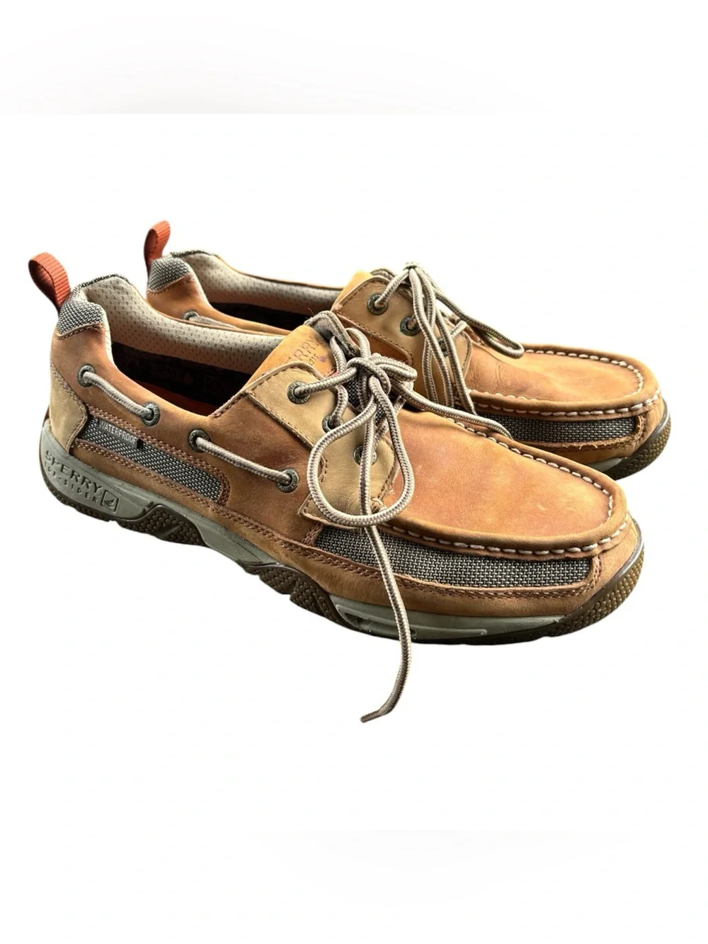 Sperry Waterproof Leather Boat Shoes Men’s 11 Brown Comfort Casual Coastal